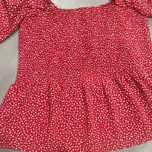 Madewell Red Patterned Women's Blouse